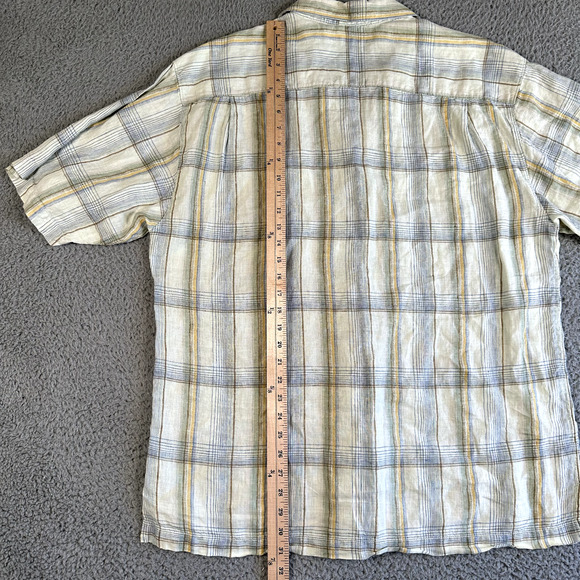 Tommy Bahama Shirt Men's XL Multicolored Plaid Button Up 100% Linen - Picture 7 of 8